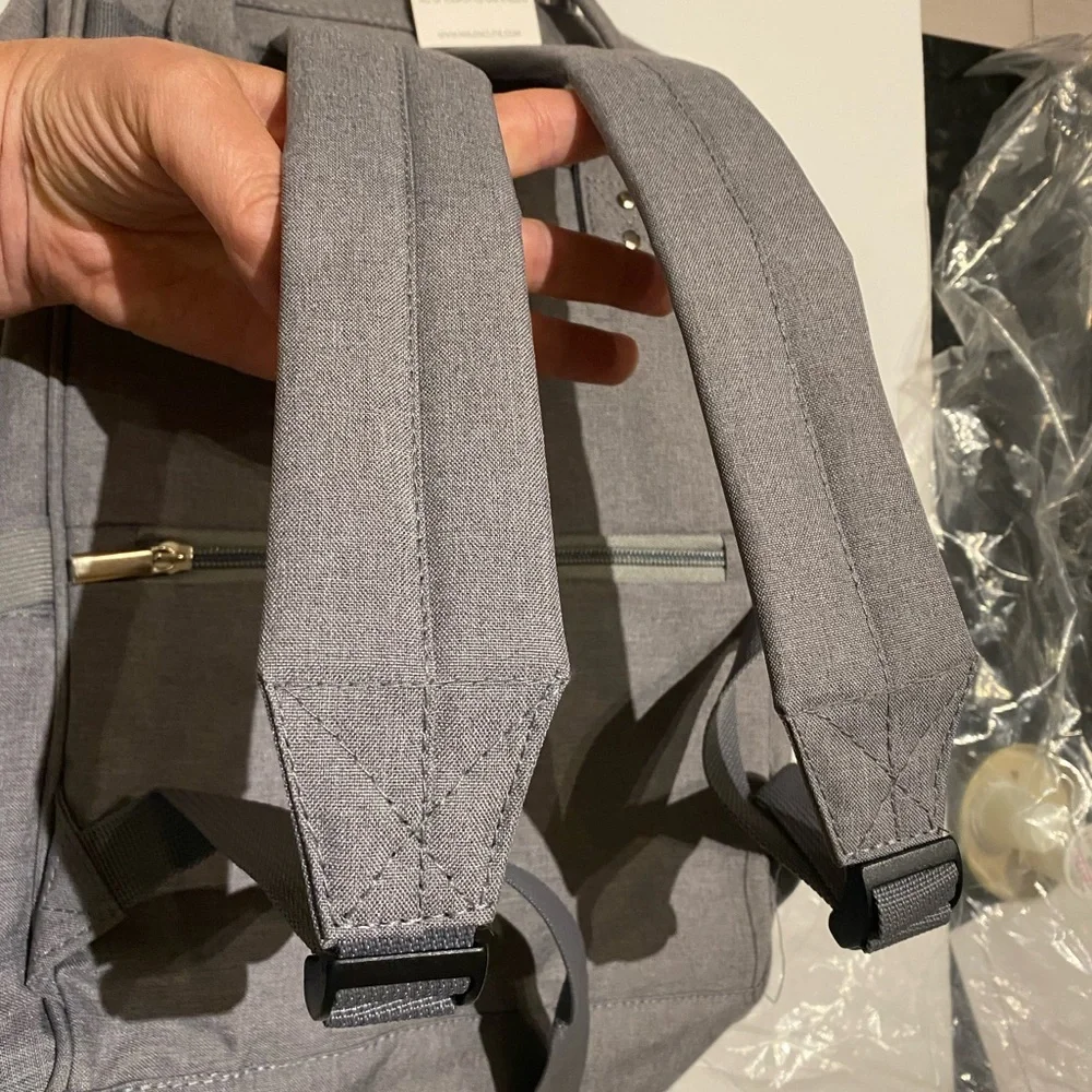 Stylish Gray Multi-Function Diaper Bag Backpack with Changing Pad. - Picture 4 of 13